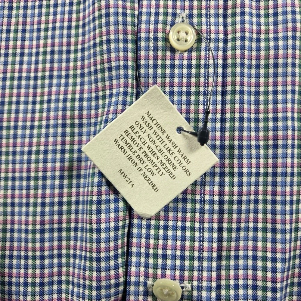 Polo Ralph Lauren Blue Plaid Button Down Custom Fit Dress Shirt 17.5 Pony NWT